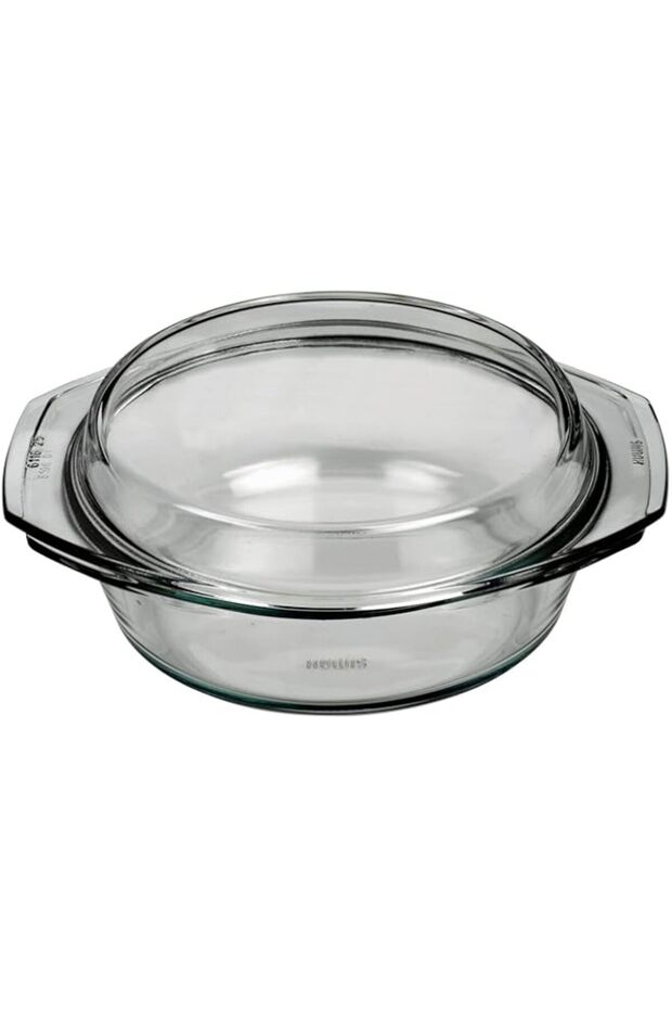 SIMAX Simax Glassware Round Casserole Pan With Lid, 2-Quart