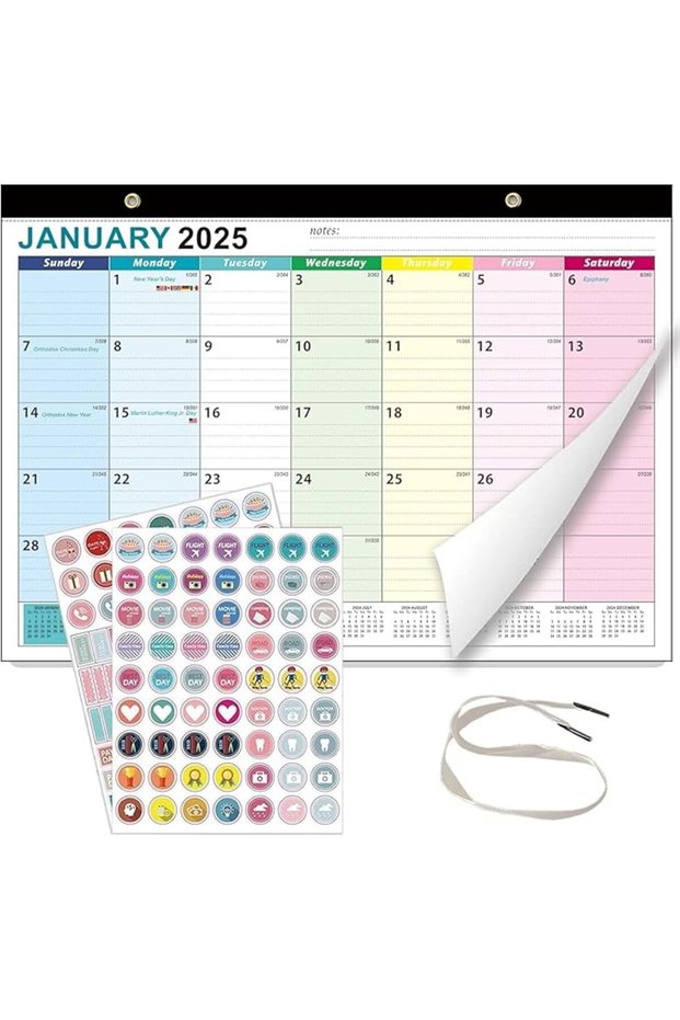 Wall Calendar,Big Large Desk Calendar,Monthly Wall Calendar Hanging,Family Calendar,18 Months Calend