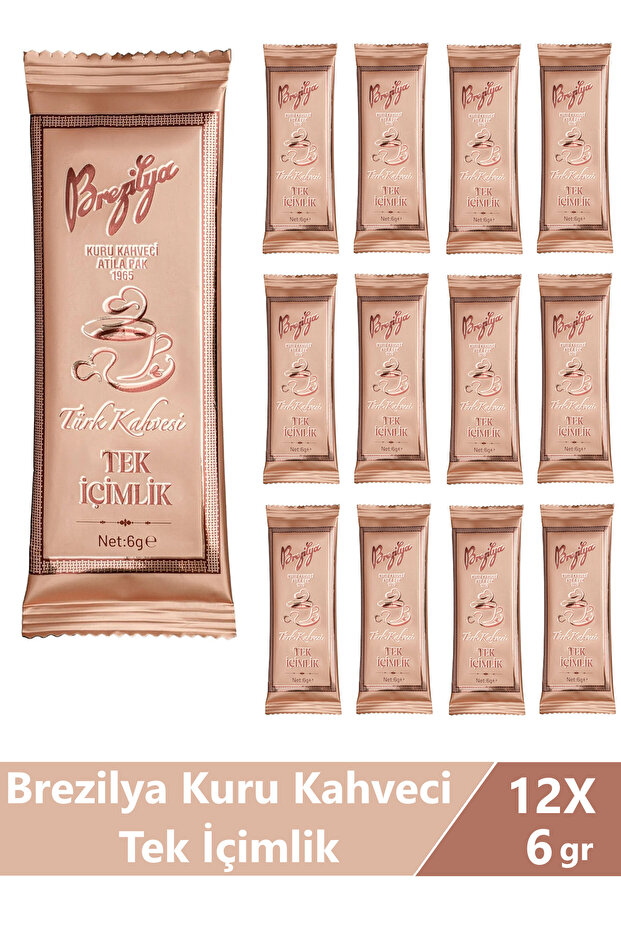 Medium Roasted Famous Denizli Turkish Coffee Single Serve 6 Gr X 12 Pieces