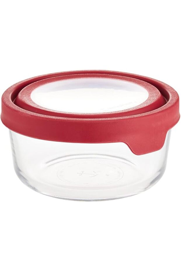 Anchor Hocking Food Storage Container, Red, 9184-6 - 1