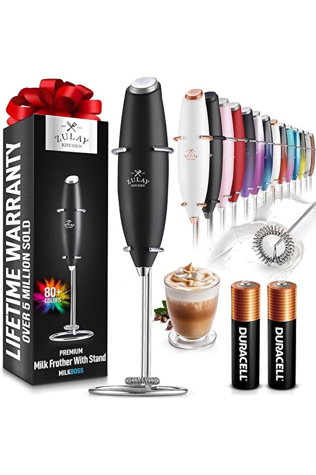 Powerful Milk Frother Wand - Ultra Fast Handheld Drink Mixer - Electric Whisk Foam Maker for Coffee,