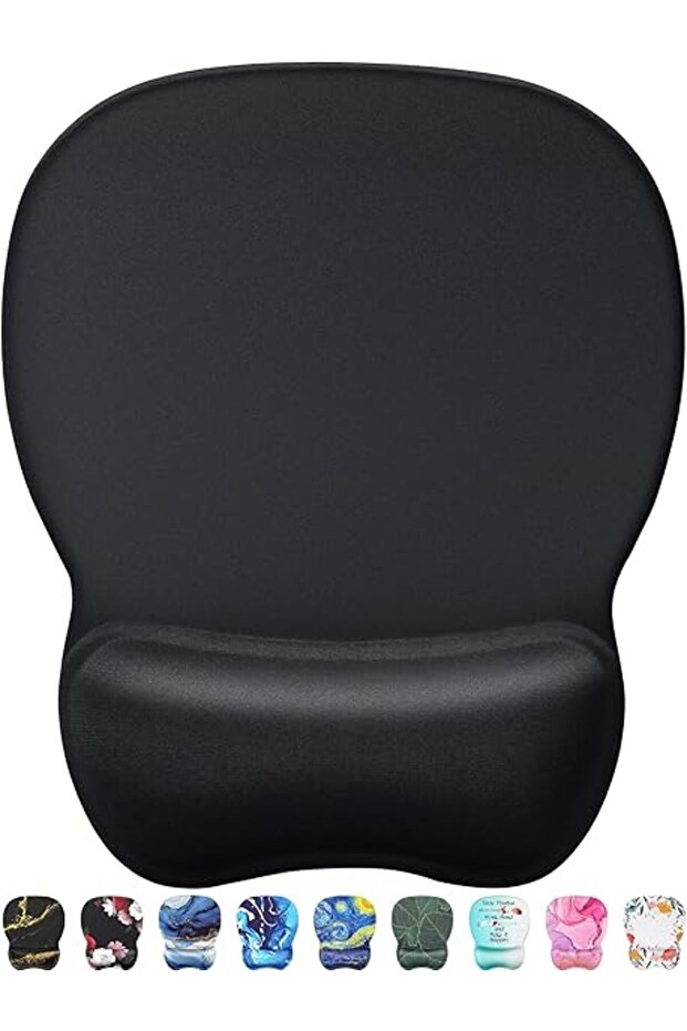Ergonomic Mouse Pad with Gel Wrist Rest, Comfortable Mousepad with Smooth Wrist Support Surface and - 1