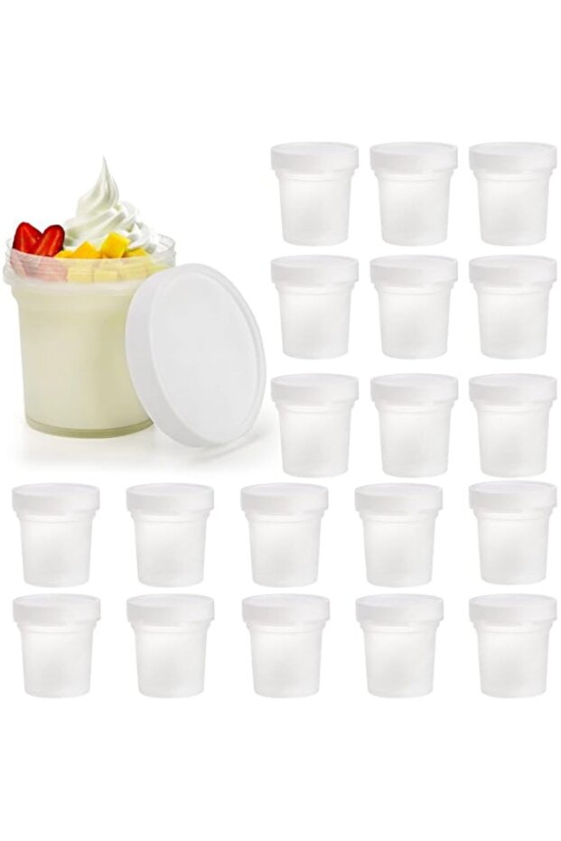 i 20Pcs Ice Cream Containers, 300ml Food Storage Containers with Lids, Small Plastic Freezer Food St