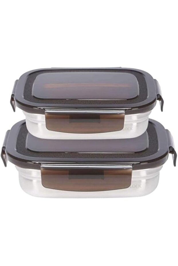 Stainless Steel Container Lunch Box Pack of 2 – 850 ML 1800 - & Airtight Food Storage with Lids -
