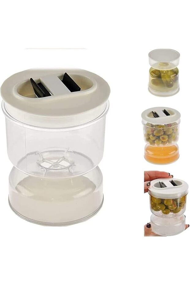 Coolbaby pickles jar dry and wet dispenser pickles and olives hourglass jar container for home kitch