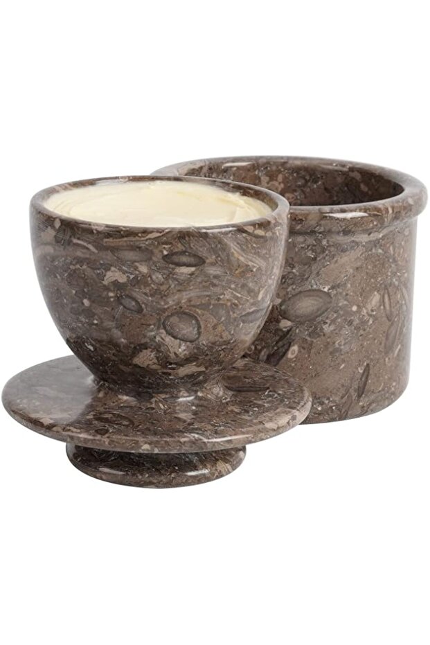 Radicaln Marble Butter Keeper 4" Inches Gray Oceanic Handmade Butter Storage Crock Keeper For Kitche