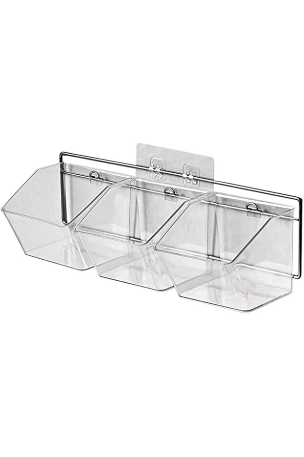 Wall Mounted Storage Container, 3 Layer Wall Hanging Kitchen Storage Box, Multifunctional Convenient - 1