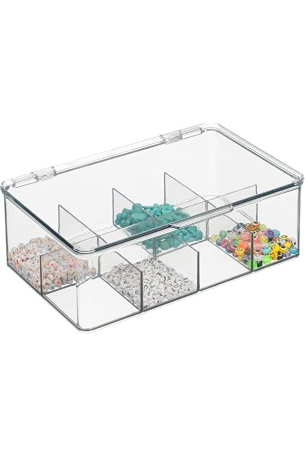 4basix Tea Storage Boxes - Plastic Tea Box with 8 Compartments Holds up to 100 Tea Bags - Stackable