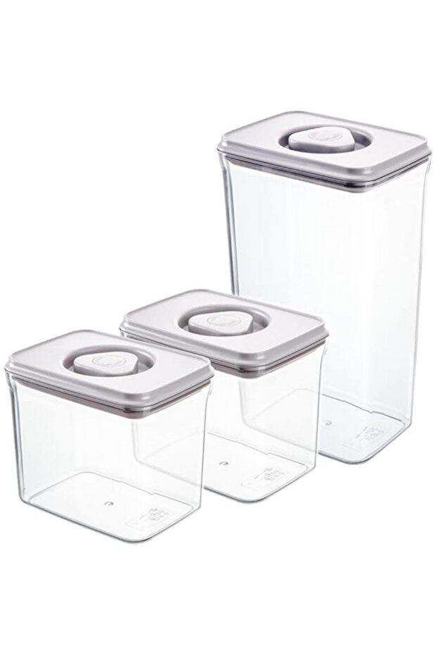 NEEMAY Airtight Food Storage Containers, 3PCS/Set, 1.4L+1.4L+3.2L Rectangle Plastic Seal Pot, Pasta