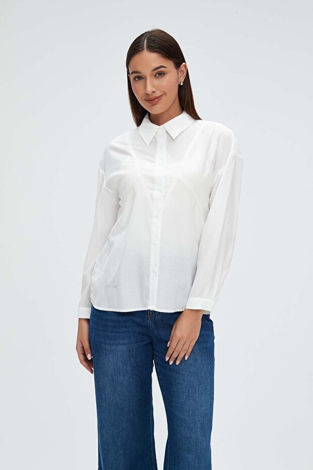 قميص سادة بأكمام طويلة - 1