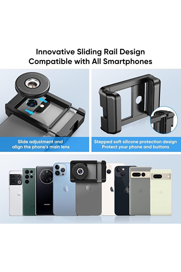 عدسة مجهر هاتف 100X مع ضوء LED وفلتر CPL وكاميرا ماكرو عالمية لأجهزة Android / iPhone - 2