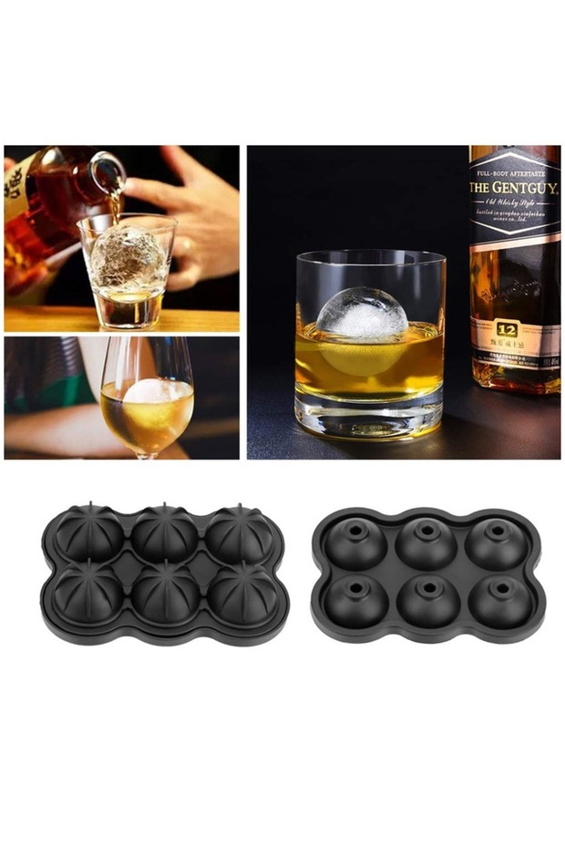 Silicone Ice Cube Mold, OPTIM SOLUTION, 6 Sphere Ice Molds - 2