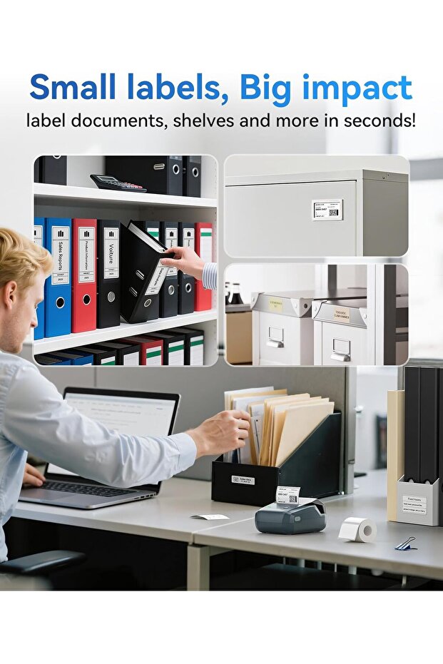 طابعة ملصقات ذكية محمولة بتقنية البلوتوث مقاس 2 بوصة مع خاصية التعريف التلقائي - 3