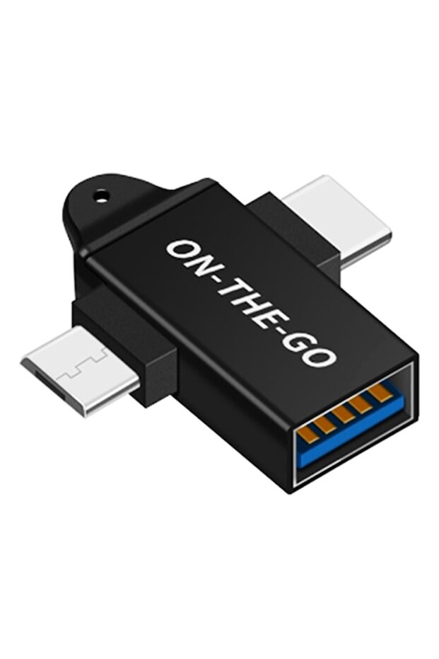 Adaptor OTG 3 în 1, USB la USB-C / MicroUSB - 1