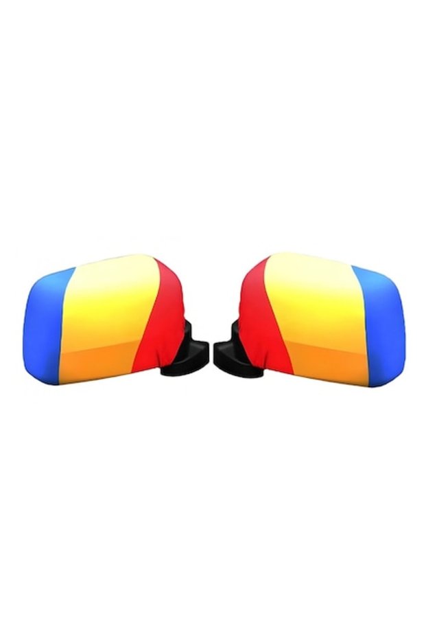 2x Tricolor Mirror Covers, Adjustable Elastic, Vibrant Colors,