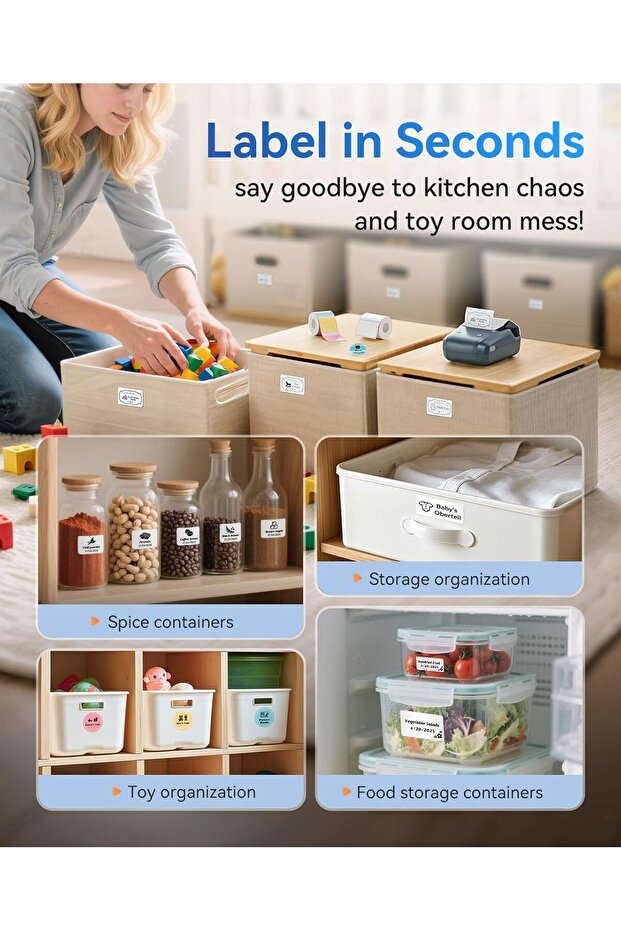 طابعة ملصقات ذكية محمولة بتقنية البلوتوث مقاس 2 بوصة مع خاصية التعريف التلقائي - 2