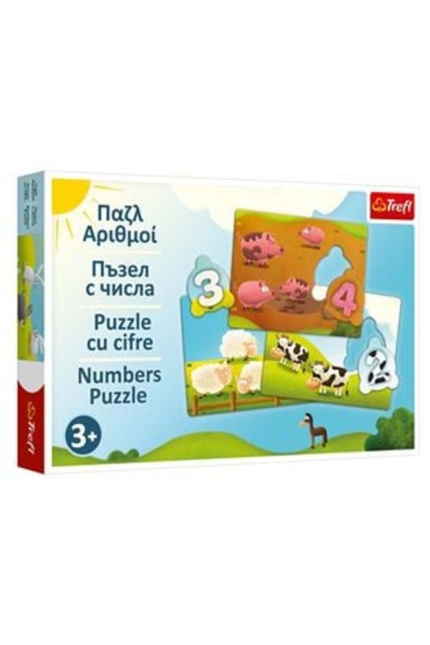 Puzzle educativ cu numere și animale -