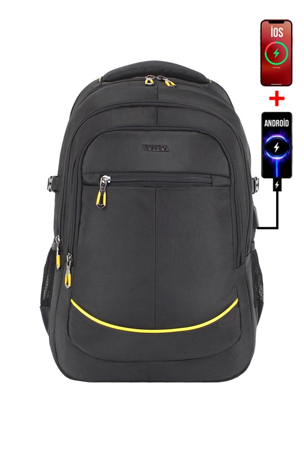 Large Size Travel Daily Backpack 60 Liters 17.3 Inches Orthopedic Waterproof Fabric Dada 09 Black