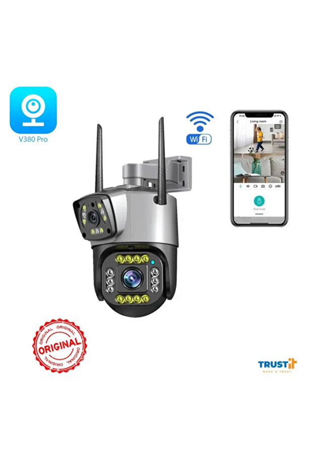 Dual surveillance camera, wireless, 2 lenses, bidirectional communication, with application for Android - 1