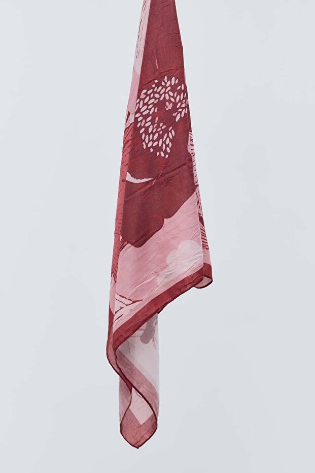 Şakayık Desen Bambu Eşarp - 6