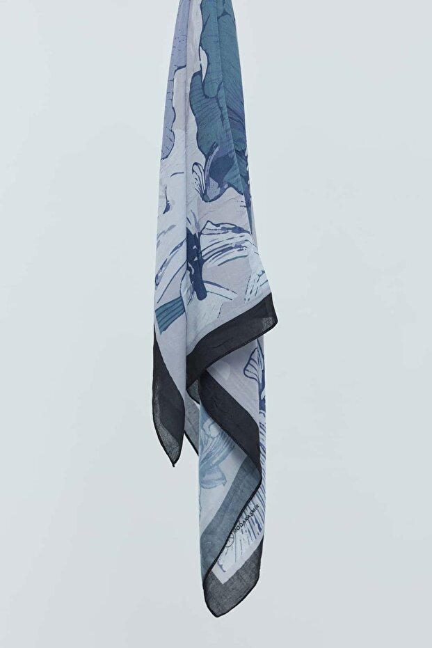 Şakayık Desen Bambu Eşarp - 5