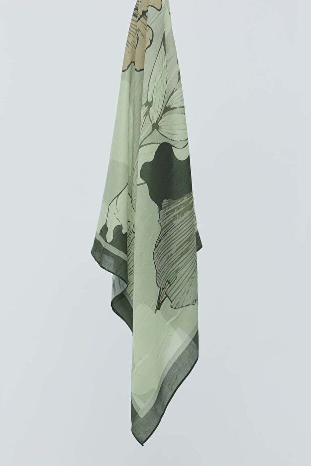 Şakayık Desen Bambu Eşarp - 5