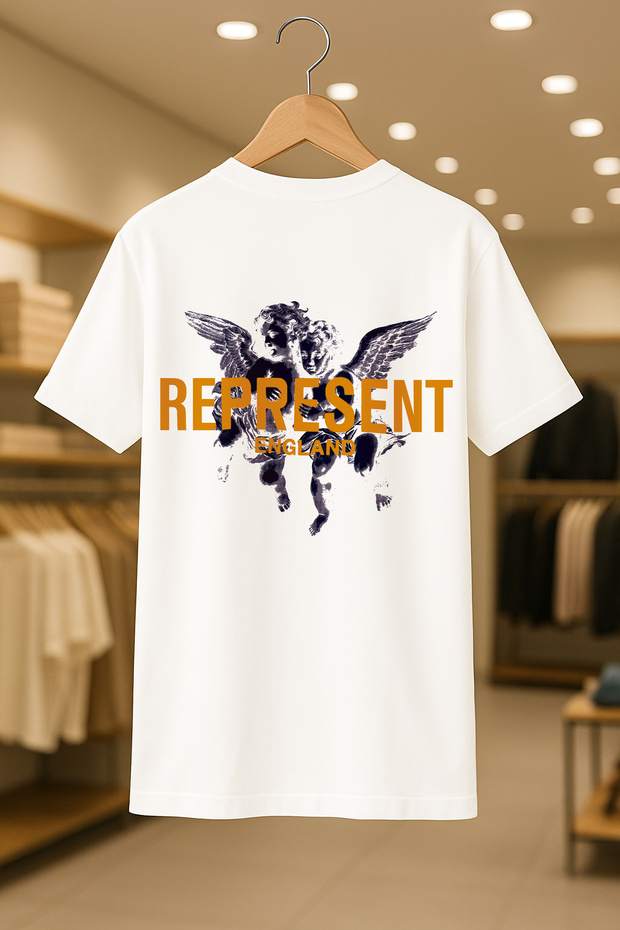 Represent Angel Printed Oversize Unisex 100% Cotton Breathable Thick Fabric T-Shirt