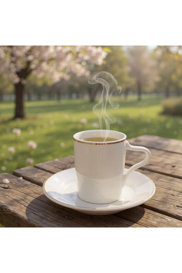 طقم فناجين قهوة وصحن 12 قطعة - 1