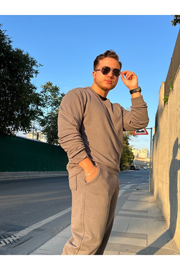 bisiklet yaka sweatshirt basic unisex - 4