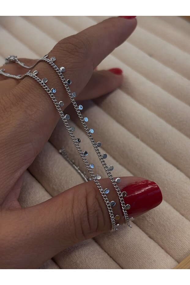 Çelik Tasarım Pullu Kolye - 1