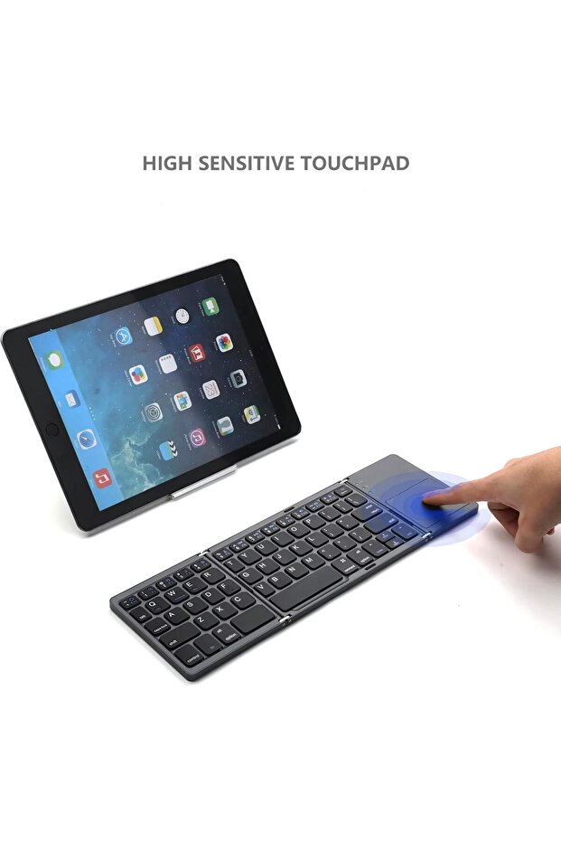 Foldable Bluetooth Keyboard with Touchpad Ultra-Portable Wireless Mini Keyboard for Tablets & Phones - 6