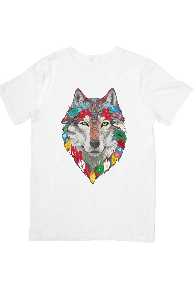 Wolf Tshirt First Turkish States Flags Wolf T-Shirt