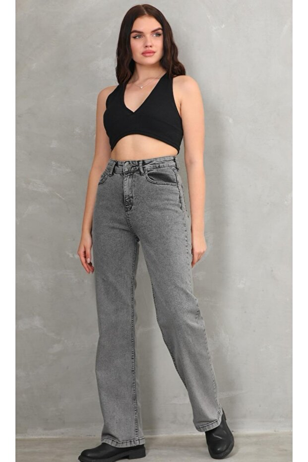 Φαρδύ τζιν παντελόνι Lycra Basic - 1