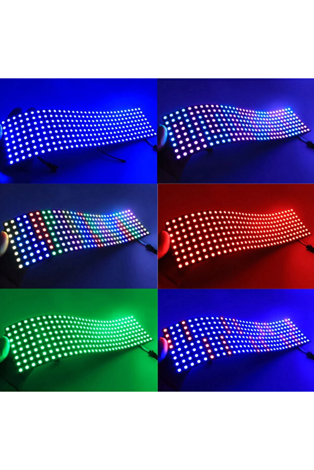 لوحة إضاءة LED رقمية مرنة قابلة للعنونة بشكل فردي WS2812B RGB LED مصفوفة وحدة WS2812 8x32 5 فولت - 1