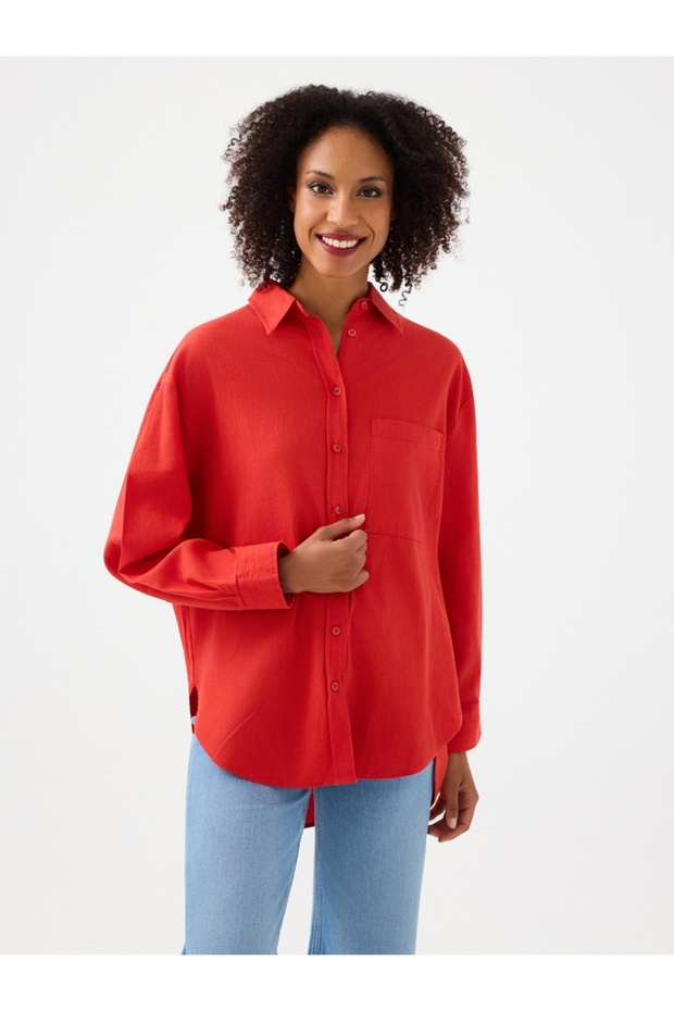 Oversize Kadın Gömlek U.kol - 1