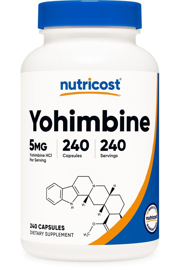 Yohimbine HCl 5mg, 240 Capsules Extra Strength - Gluten Free, Non-GMO