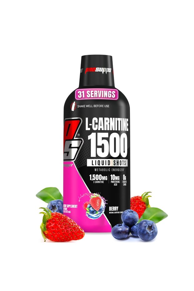 L-Carnitine Liquid 1500, Stimulant-Free Shots for Energy & Muscle Recovery - Berry, 31 Servings