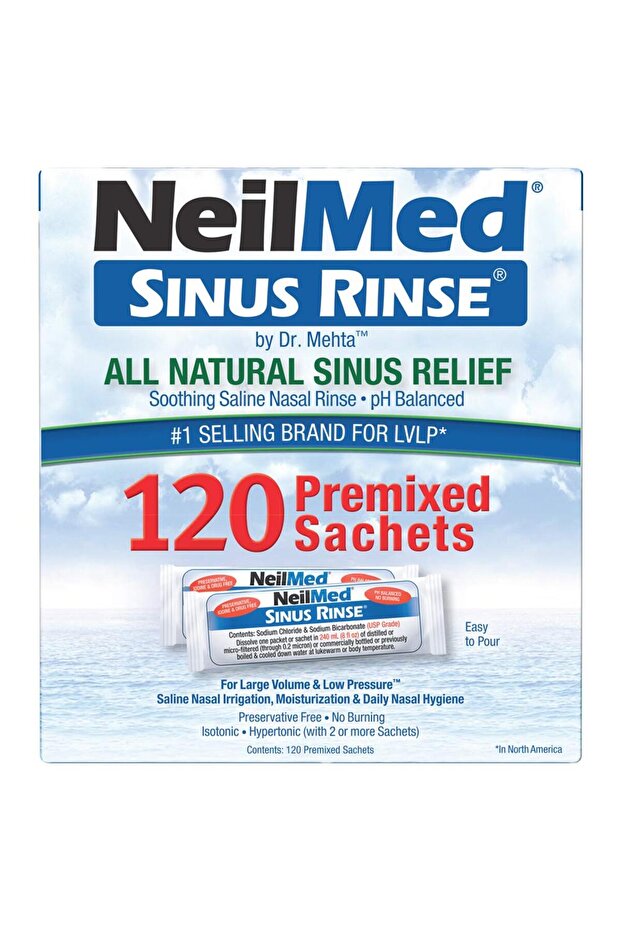 عبوات إعادة تعبئة مسبقة الخلط لمحلول شطف الجيوب الأنفية 100 قطعة. - 2