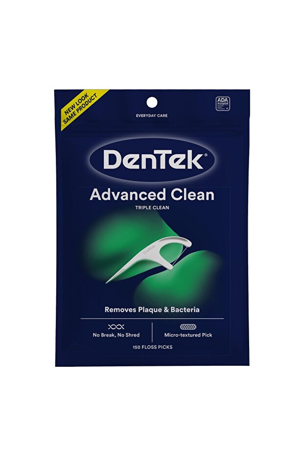 Triple Clean Advanced Clean Floss Picks, No Break & No Shred Floss, 150 Count, (Packaging May Vary)
