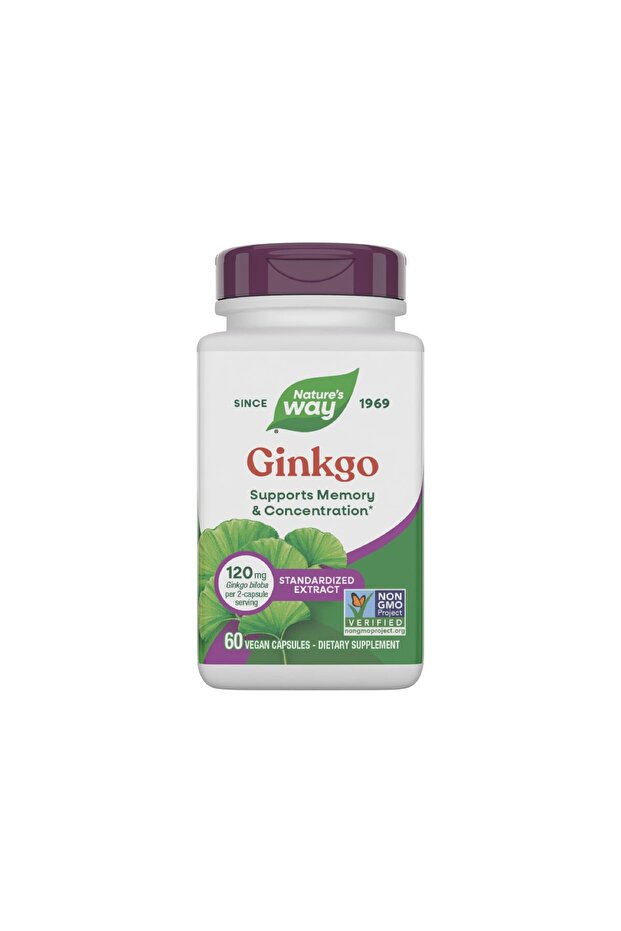 Ginkgo Premium Extract, 120mg per Serving, 60 Vegan Capsules