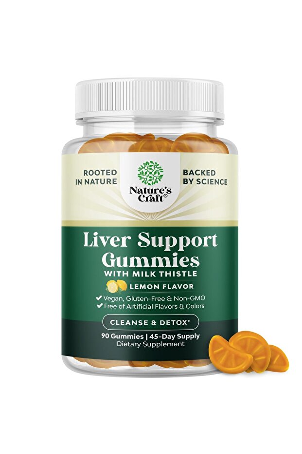 Vegan Liver Detox Gummies with Milk Thistle, Turmeric & Artichoke - 45 Servings