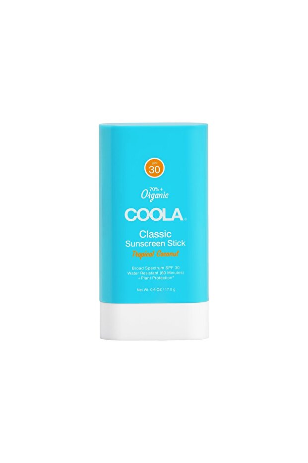 Organic Face Sunscreen SPF 30 Stick, Vegan, Coconut, 0.6 Oz
