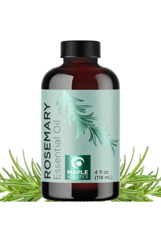 Pure Rosemary Essential Oil with Dropper for Hair, Skin, Nails & Diffusers - 4oz