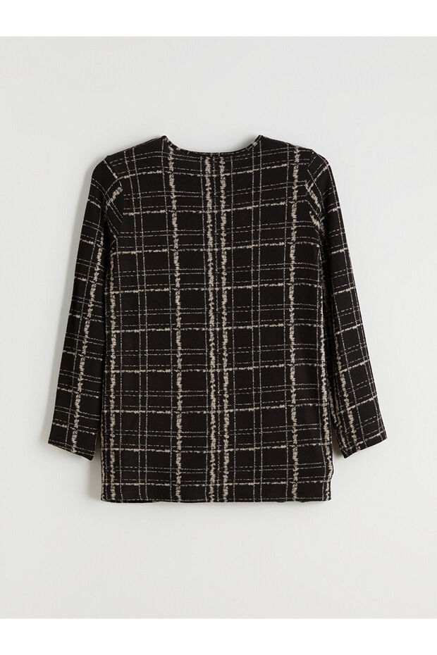 طاقم الرقبة منقوشة بلوزة - 6