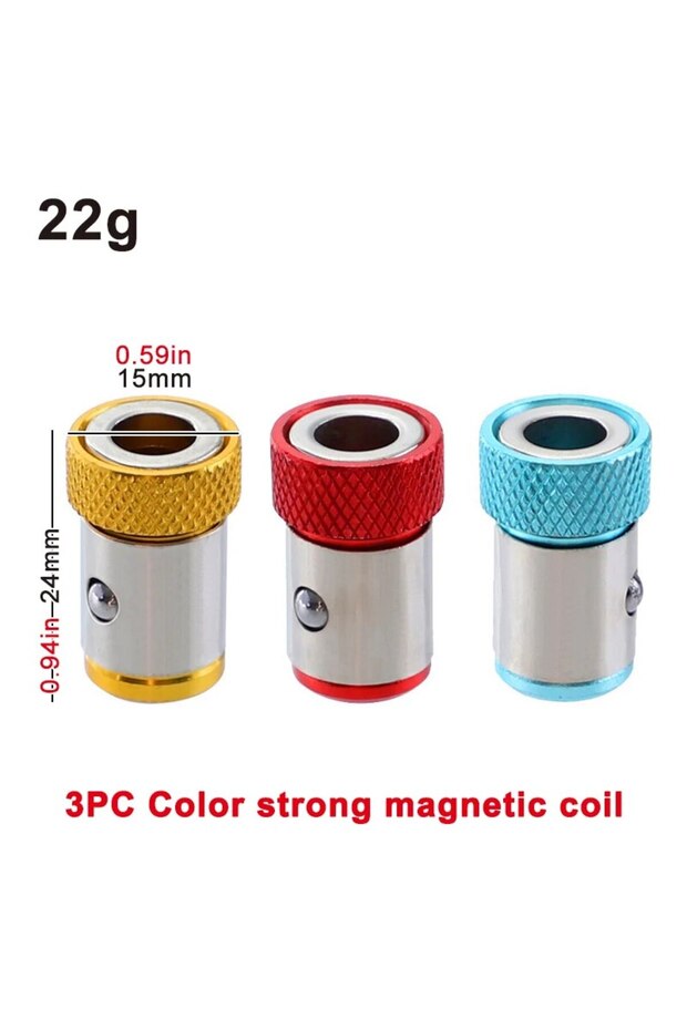 3pc chromatic colour 3PC Universal 1/4 Batch Head Colored Magnetic Coil Metal Screwdriver Head Posit