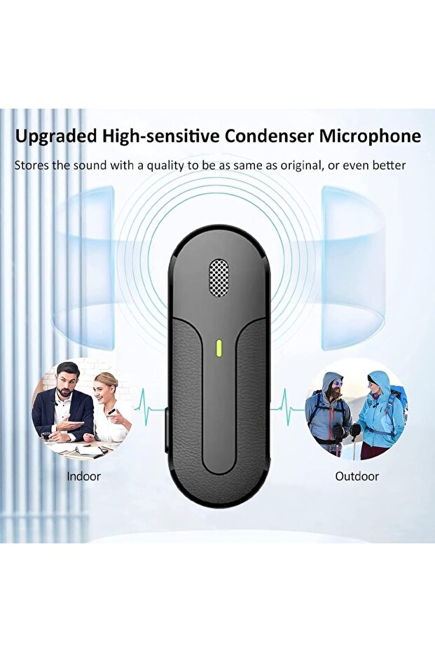 مجموعة ميكروفون لافاليير لاسلكي مزدوج لأجهزة iPhone وAndroid، قابلة للتوصيل والتشغيل، مجموعة تسجيل فيديو - 5