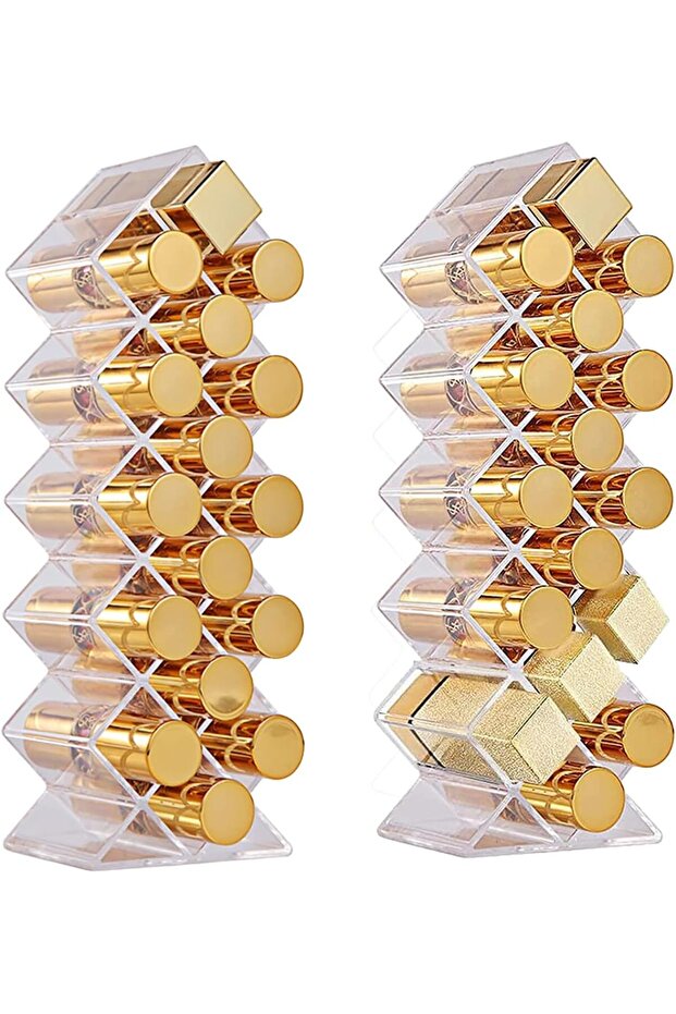 Lipstick Holder Organizer, 16 Spaces Acrylic Stackable Fish Shape Lipstick Tower, Lip Gloss Storage
