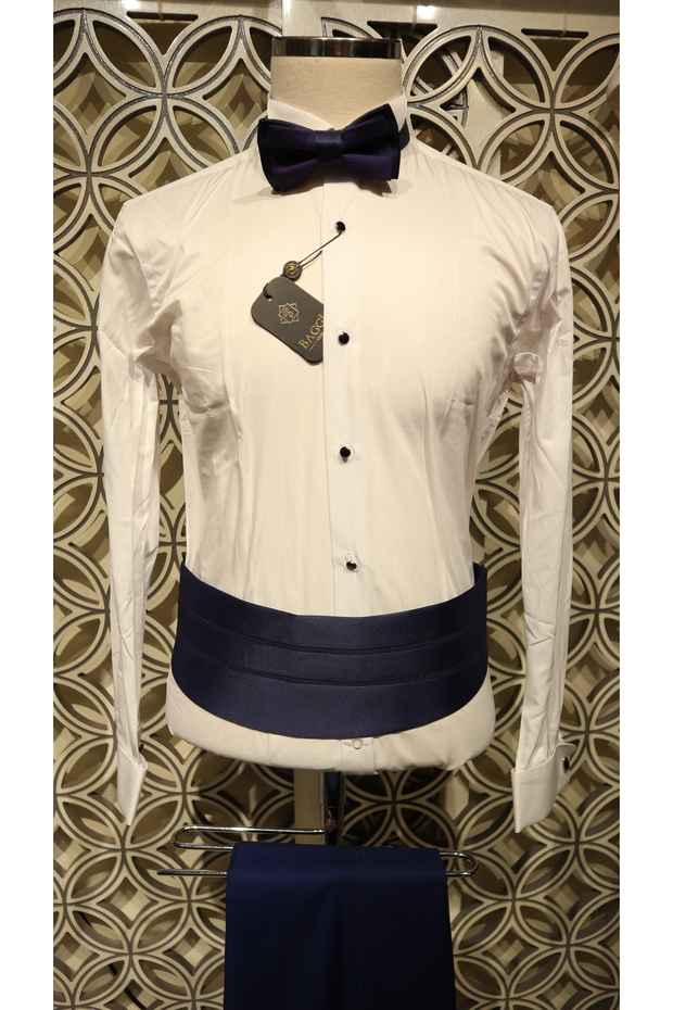 Sivri Yaka Tek Düğme Tek Yırtmaç Dağmatlık Takım Elbise - 4