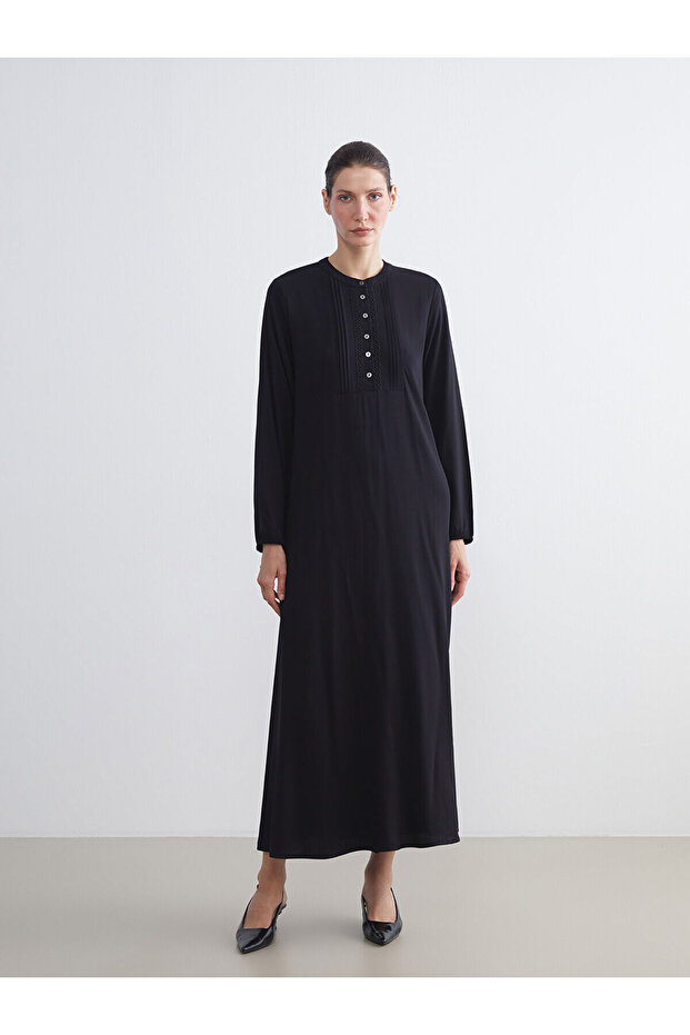 Hakim Collar Button Detailed Long Dress (W5)