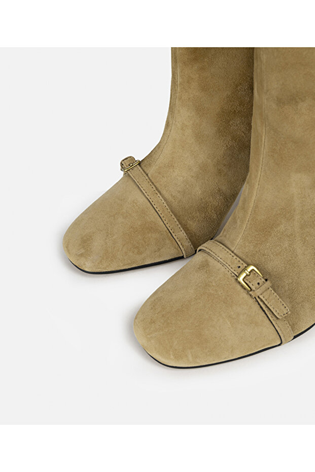 %100 süet topuklu bot - 4